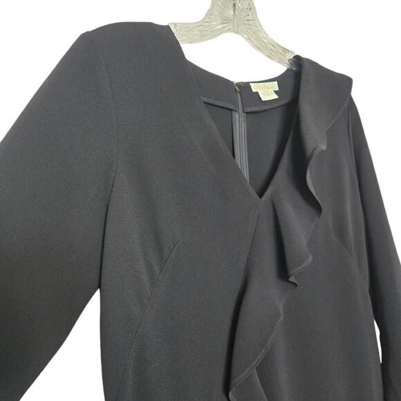 Shoshanna Windham Asymmetric Ruffle Black Shift Dress Size 4 - Picture 6 of 12